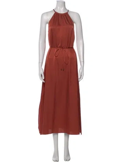 Pre-owned Ted Baker Halterneck Midi Length Dress In Brown