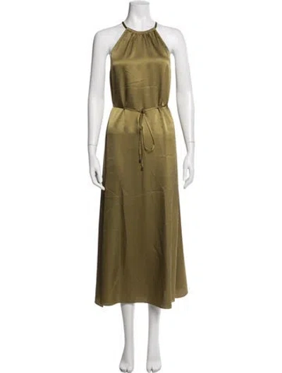 Pre-owned Ted Baker Halterneck Midi Length Dress In Green