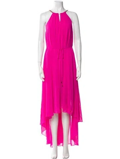 Pre-owned Ted Baker Halterneck Midi Length Dress In Pink