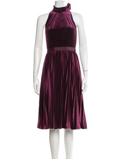 Pre-owned Ted Baker Halterneck Midi Length Dress In Purple