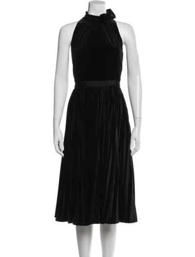 Pre-owned Ted Baker Halterneck Midi Length Dress W/ Tags In Black