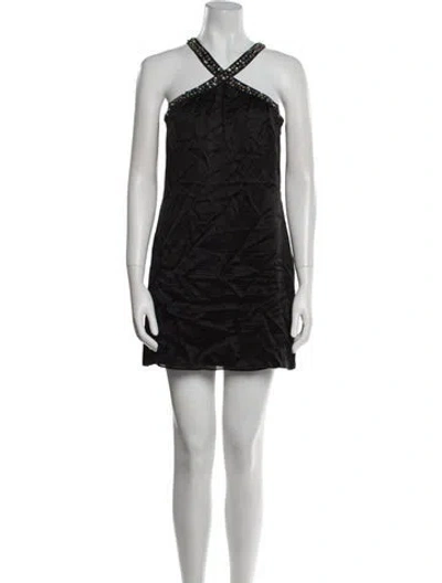 Pre-owned Ted Baker Halterneck Mini Dress In Black