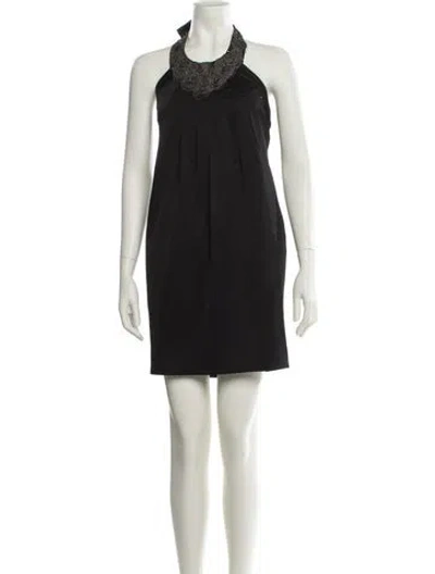 Pre-owned Ted Baker Halterneck Mini Dress In Black
