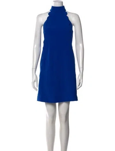 Pre-owned Ted Baker Halterneck Mini Dress In Blue
