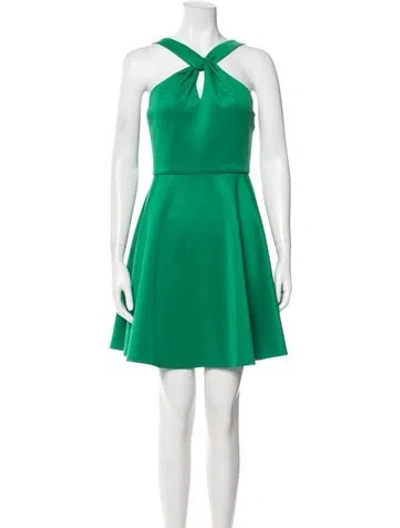 Pre-owned Ted Baker Halterneck Mini Dress W/ Tags In Green