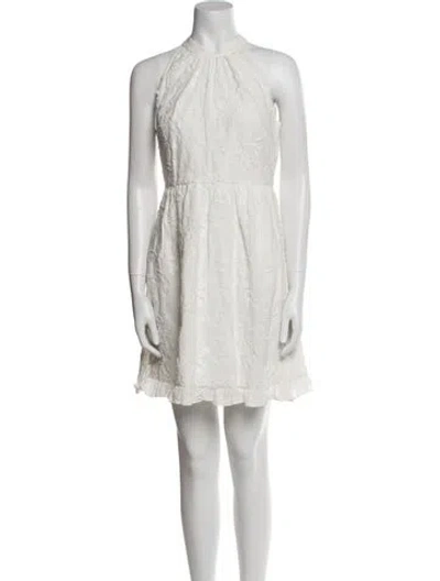 Pre-owned Ted Baker Halterneck Mini Dress In White