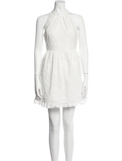 Pre-owned Ted Baker Halterneck Mini Dress In White