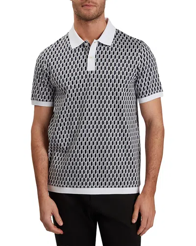 Ted Baker Hamishs Jacquard Polo In Mid Blue