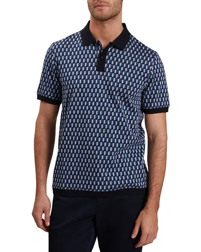 Ted Baker Hamishs Jacquard Polo In Navy
