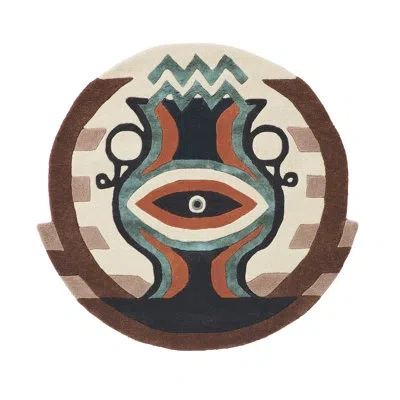 Ted Baker Hand Tufted Brown/teal/orange/beige Area Rug In Brown,teal,orange,beige