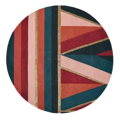 Ted Baker Handmade Tufted Red/blue Area Rug In Red,blue