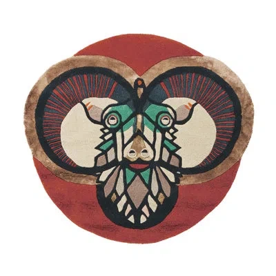Ted Baker Handmade Tufted Wool/viscose Red/black/green/beige Area Rug In Red,black,green,beige