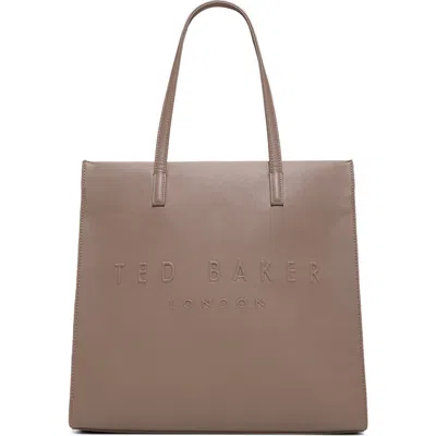 Ted Baker Hayden Faux Leather Tote In Open Grey