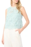 Ted Baker Hazel Sheer Lace Shell In Blue