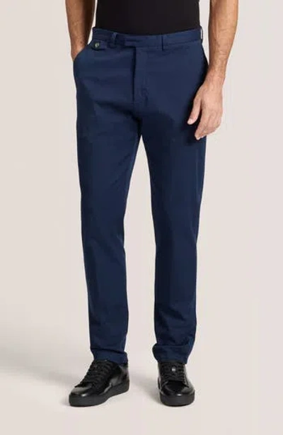Ted Baker Heavy Stretch Cotton Twill Chino Pants In Blue