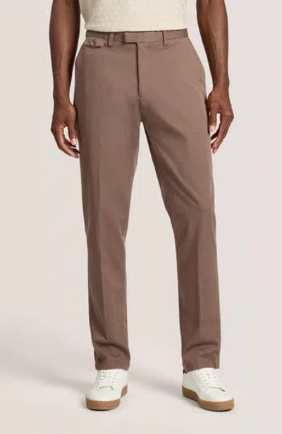 Ted Baker Heavy Stretch Cotton Twill Chino Pants In Brown