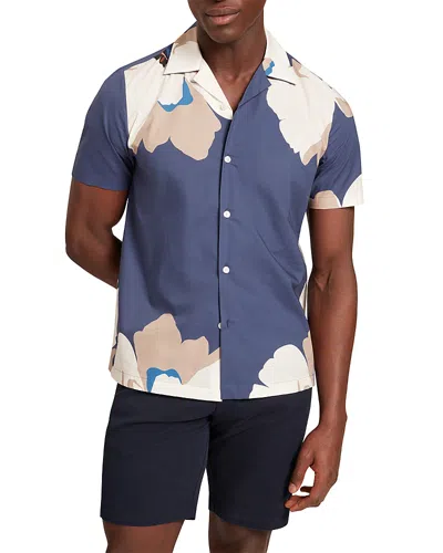 Ted Baker Hebbden Floral Graphic Regular Fit Shirt In Blue