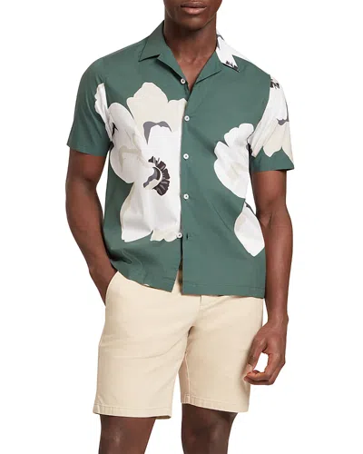Ted Baker Hebbden Floral Graphic Regular Fit Shirt In Green