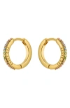 Ted Baker Heplie Pavé Hoop Earrings In Gold Tone/rainbow Crystal