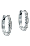 Ted Baker Heplie Pavé Hoop Earrings In Silver Tone/clear Crystal