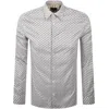 Ted Baker Hex Geo Long Sleeve Shirt White In White