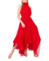 Ted Baker Halter Neck Handkerchief Hem Midi Dress In Red