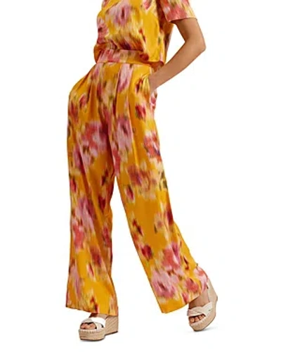 Ted Baker High Waisted Wide Leg Pants In Orange