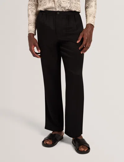 Ted Baker Hither - Straight Leg Lyocell Twill Trousers In Black