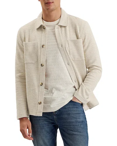 Ted Baker Hookly Long Sleeve Jersey Overshirt In Natural