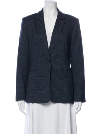 Pre-owned Ted Baker Houndstooth Print Blazer In Black