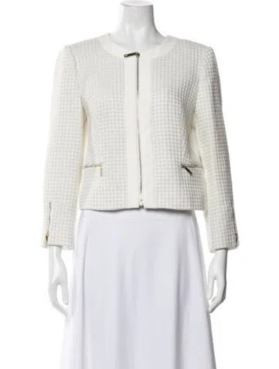 Pre-owned Ted Baker Houndstooth Print Jacket In Neutral