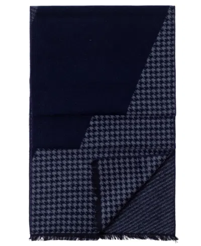 Ted Baker Houndstooth Silk Wrap Scarf In Blue