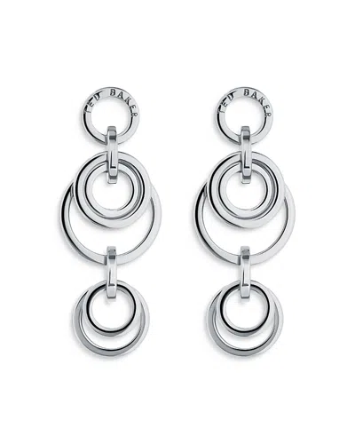 Ted Baker Huliet Multi Hoop Drop Earrings In Silver Tone/plain Metal