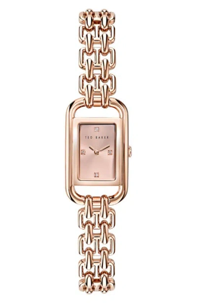Ted Baker London Iconic Bracelet Watch, 8mm X 12mm In Rose Goldone