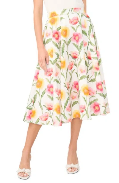 Ted Baker Ida Floral Cotton Skirt In White