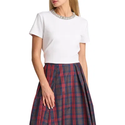 Ted Baker Idris Crystal Collar Tee In White