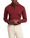Ted Baker Ignac Long Sleeve Regular Soft Touch Cotton Polo In Burgundy