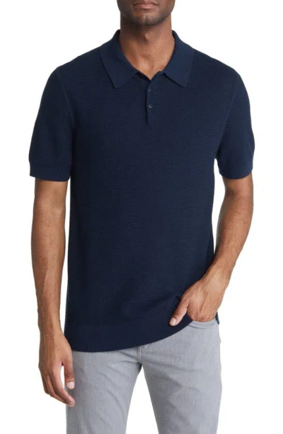 Ted Baker Imago Textured Polo In Navy