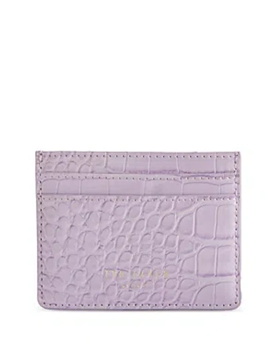 Ted Baker Imitation Croc Card Holder In Lilac