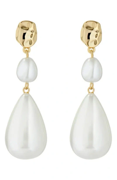 Ted Baker Inelies Imitation Pearl Drop Earrings In Gold Tone/ Pearl