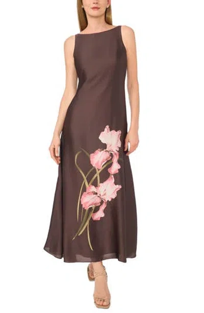 Ted Baker Iris Print Boat Neck Maxi Dress In Brown