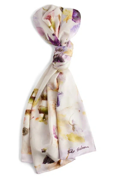 Ted Baker Womens Cream Irisy Floral-print Silk Scarf