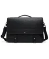 Ted Baker Irvine Pebbled Magnetic Snap Messenger Bag In Black