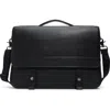 Ted Baker Irvine Pebbled Magnetic Snap Messenger Bag In Black