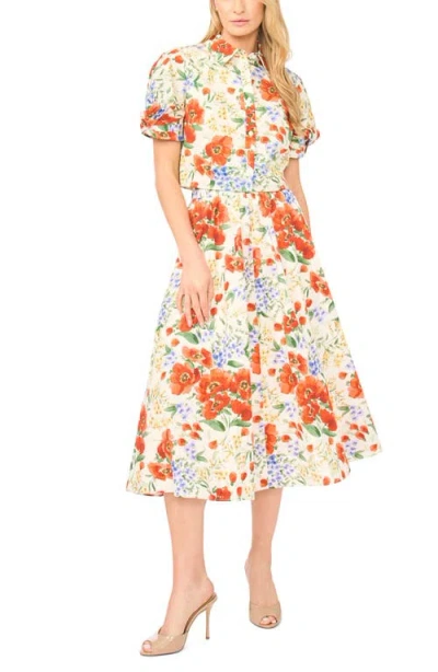 Ted Baker Isadora Floral Twist Sleeve Cotton Button-up Shirt In Multi