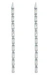 Ted Baker Isalie Cubic Zirconia Baguette Linear Drop Earrings In Silver