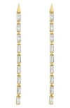 Ted Baker Isalie Cubic Zirconia Baguette Linear Drop Earrings In Multi