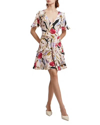 Ted Baker Issiia Frilled Mini Dress In Pale Pink
