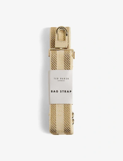 Ted Baker Ivory Webbii Striped Woven Detachable Bag Strap