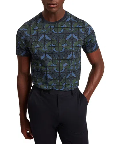 Ted Baker Jaakub Floral Geo Cotton Tee In Blue